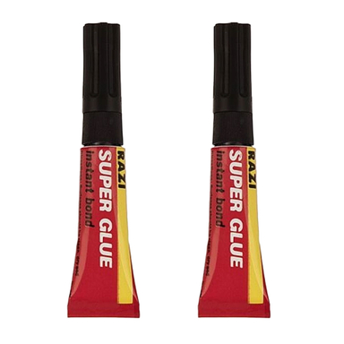 چسب قطره ای رازی مدل Super Glue حجم 3 میلی لیتر مجموعه 2 عددی