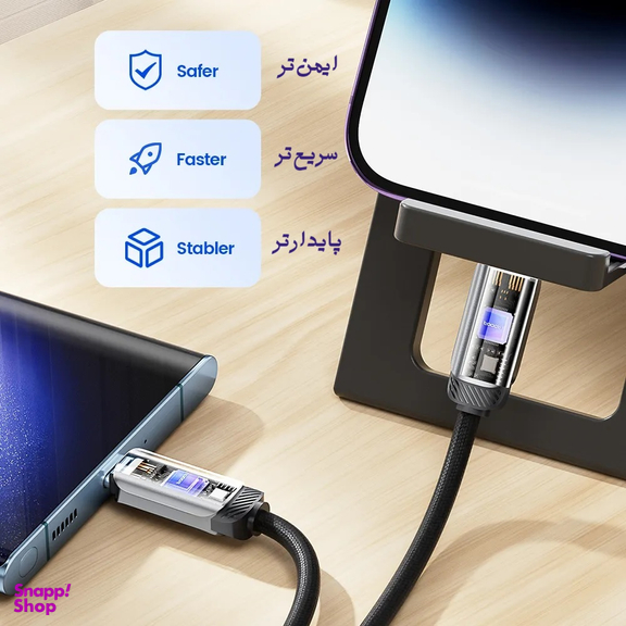 کابل تبدیل USB-C به USB-C/Lightning توکی مدل TXCYL-BS0G طول 1.2 متر