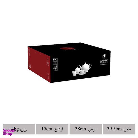 سرویس چای خوری 17 پارچه چینی زرین ایران مدل ایتالیا اف گلستان درجه عالی
