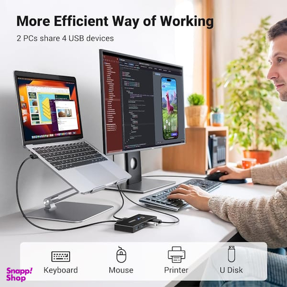 سوییچ 4 پورت USB2-0 A یوگرین مدل US216 کد 30767