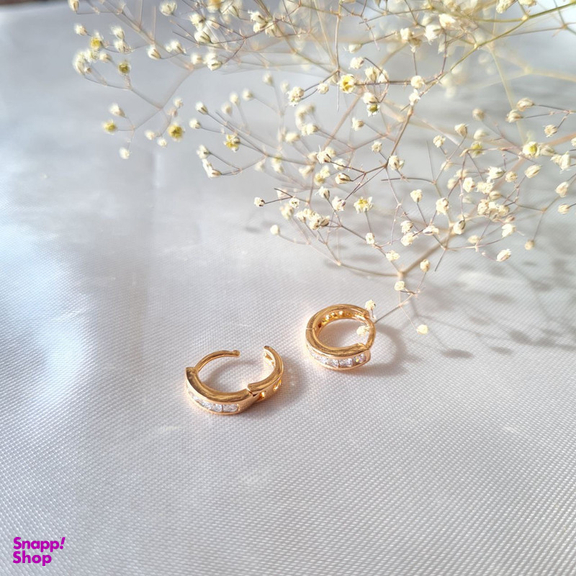 گوشواره زنانه ژوپینگ مدل نگینی حلقه ای کد h9