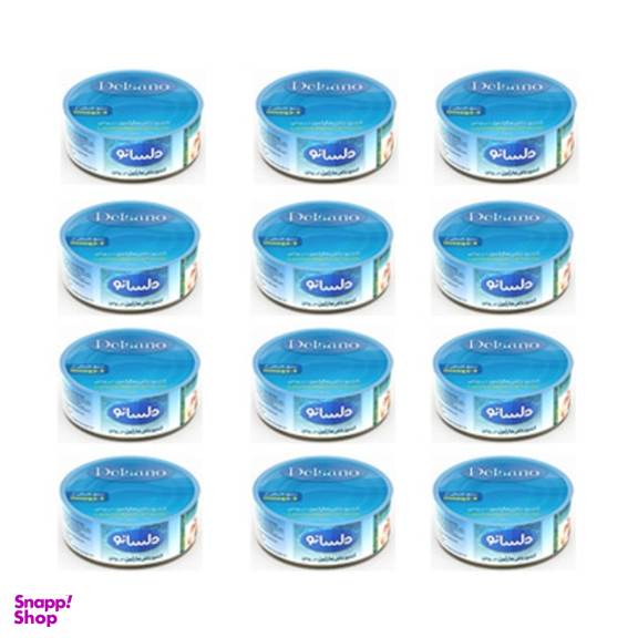 کنسرو ماهی مارلین در روغن دلسانو وزن 180 گرم بسته 12 عددی