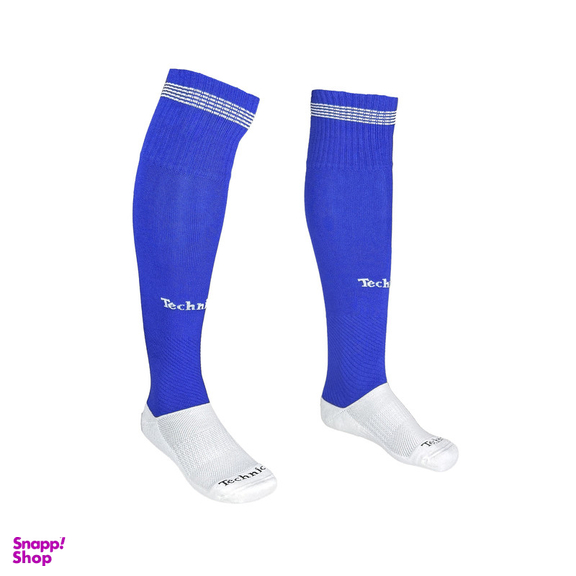 جوراب ورزشی ساق بلند مردانه تکنیک+07 مدل JS-105-SHA کف حوله ای رنگ آبی