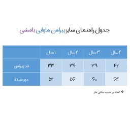 پیراهن نوزادی بامشی مدل هاوایی کد 3