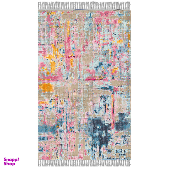 فرش ماشینی چاپی بدون تار و پود هانوکس مدل بوم رنگ کد HAM.187.01