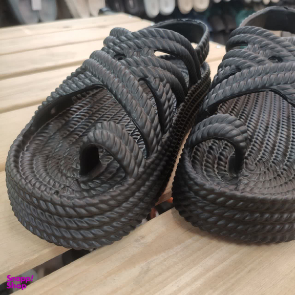 دمپایی دخترانه زیتون مدل ساحلی رنگ مشکی