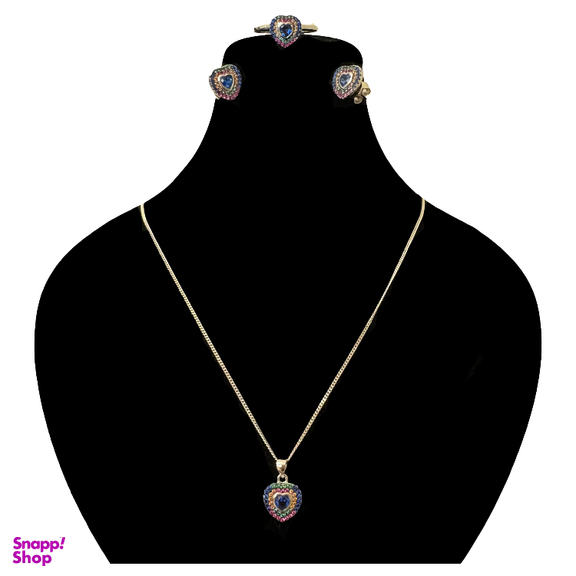 نیم ست نقره زنانه گیرا مدل قلب کد G982