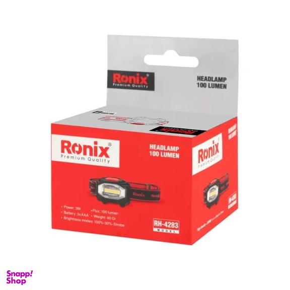 چراغ قوه پیشانی 100 لومن رونیکس کد RH-4283