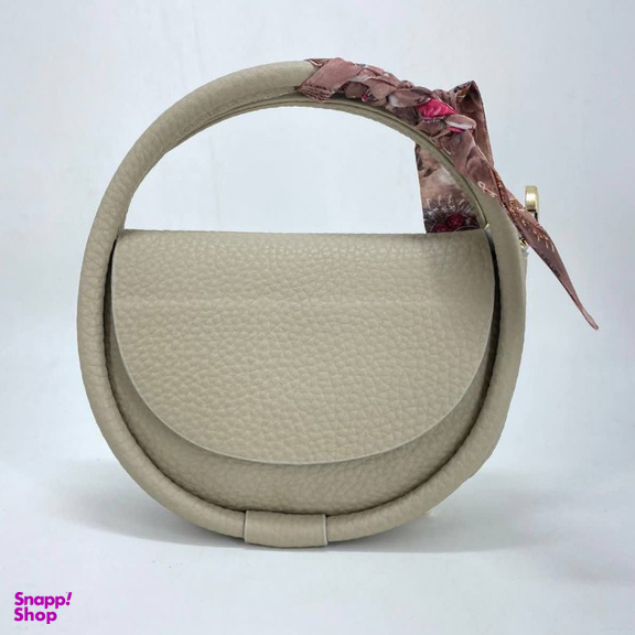 کیف دستی زنانه مدل مدل گرد کد 878 طرح ساده با دستمال گردن