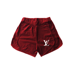 شلوارک زنانه طرح LV کد SH14 رنگ زرشکی