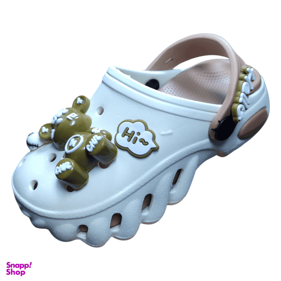 دمپایی و صندل بچگانه زیتون مدل فلای رنگ سفید و قهوه ای