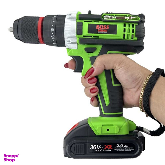 کیت پیچ گوشتی شارژی چکشی باس کد 36VF مجموعه 24 عددی