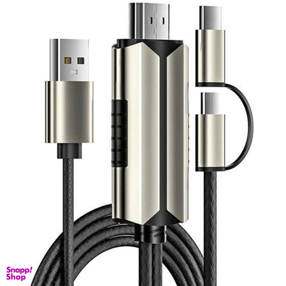 کابل HDMI به Type-C و microUSB کوتتسی کد 33023 طول 2 متر