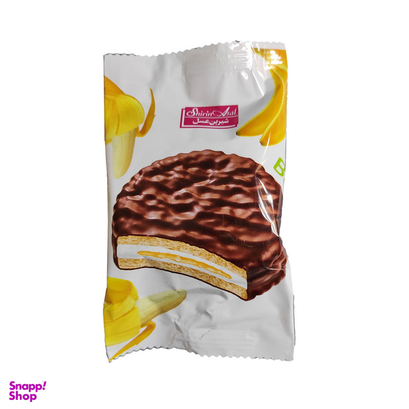 بیسکویت روکش کاکائو با طعم موز شیرین عسل وزن 22 گرم