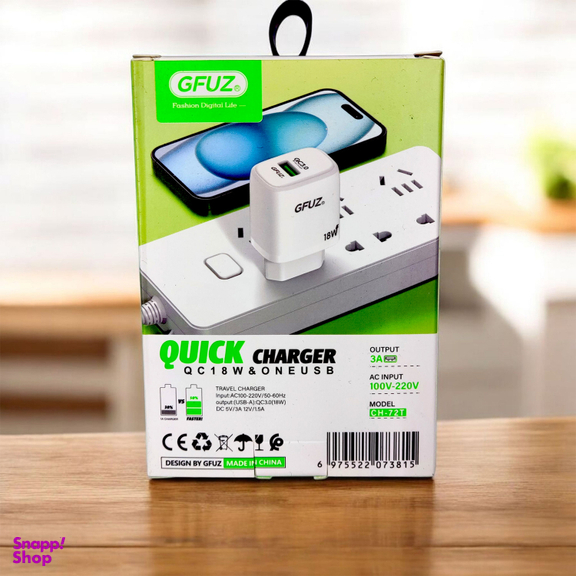 شارژر دیواری 18 وات جیفوز مدل CH-72T به همراه کابل USB Type-C