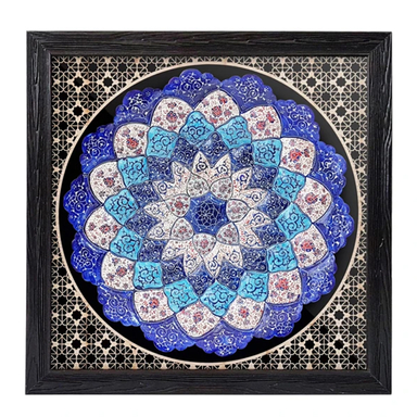 قاب بشقاب مینا کاری مدل رویال