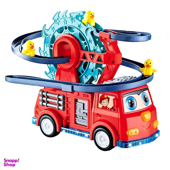 اسباب بازی ناب سل مدل ماشین آتشنشانی متحرک موزیکال به همراه سرسره اردک ها