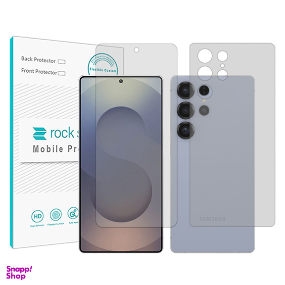 محافظ صفحه نمایش شفاف راک اسپیس مدل Resistant مناسب گوشی موبایل سامسونگ Galaxy S25 Ultra به همراه محافظ پشت گوشی