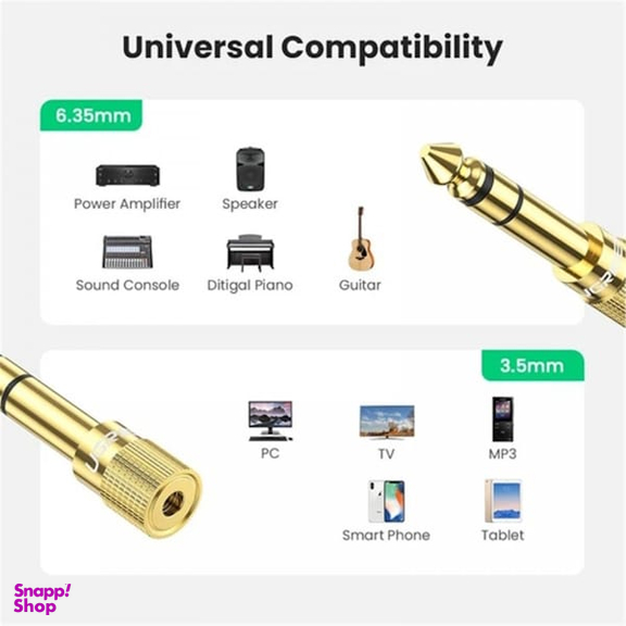 مبدل Jack 3.5mm Female به Jack 6.5mm Male یوگرین مدل 20503