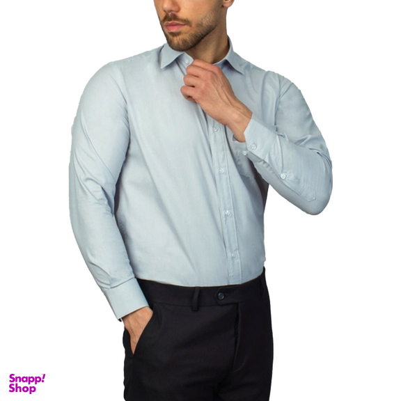 پیراهن آستین بلند مردانه آیکت مدل فلورا آکسفورد کد 112 رنگ یخی