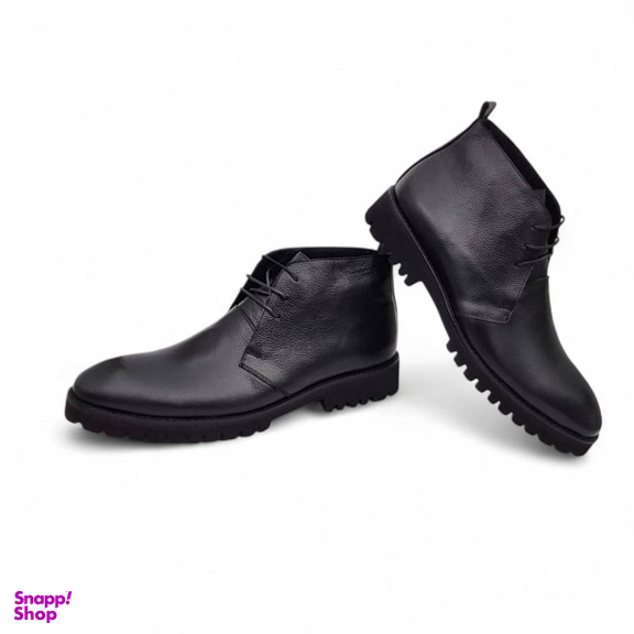 نیم بوت طبی مردانه چرم ریباری مدل Z26 رنگ مشکی