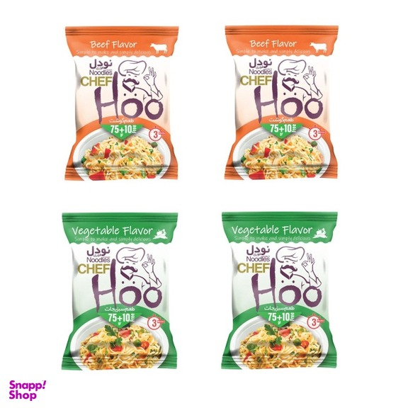 نودل شف هو طعم گوشت و سبزیجات وزن 340 گرم بسته 4 عددی