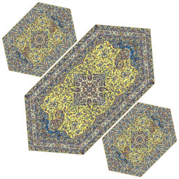 ست 3 تکه رومیزی ترمه حسینی مدل مهستان کد 5102