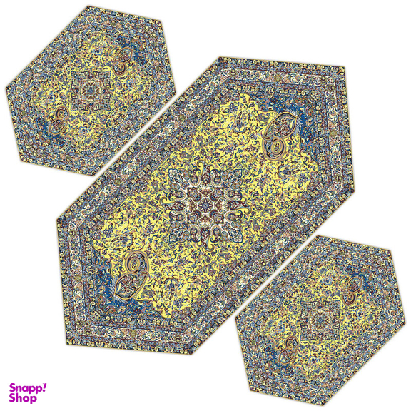 ست 3 تکه رومیزی ترمه حسینی مدل مهستان کد 5102