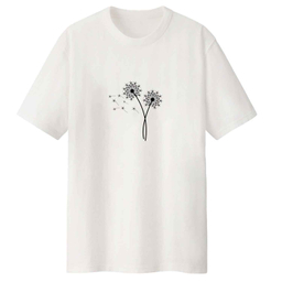 تیشرت لانگ زنانه طرح قاصدک کد L44 S رنگ سفید