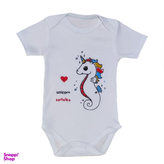 ست لباس نوزادی مدل اسب تک شاخ کد M66 مجموعه 3 عددی