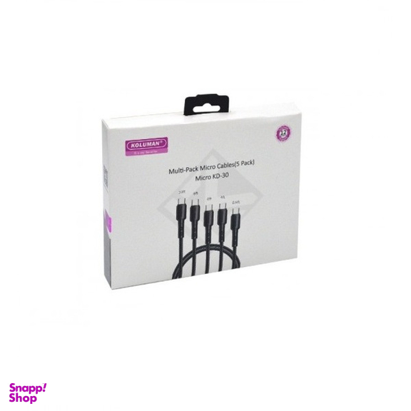 کابل تبدیل USB به microUSB کلومن مدل kd-30 مجموعه 5 عددی