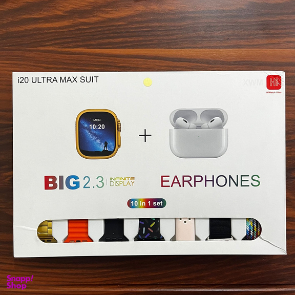 ساعت هوشمند مدل Airpods Pro 2 + i20 ULTRA به همراه هدفون