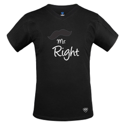 تیشرت مردانه تاپیک طرح mr.Right رنگ مشکی