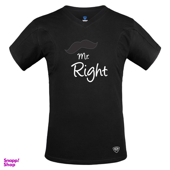 تیشرت مردانه تاپیک طرح mr.Right رنگ مشکی