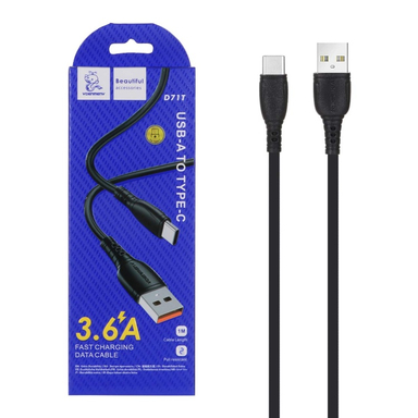 کابل شارژ فست USB به Type-C وی دنمن وی مدل D71T طول 1 متر