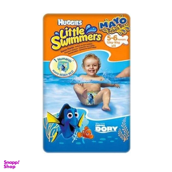 پوشک کودک هاگیز مدل Little swimmer سایز 5-6 بسته 11 عددی