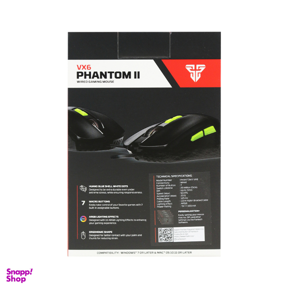 ماوس گیمینگ باسیم فنتک مدل PHANTOM II VX6