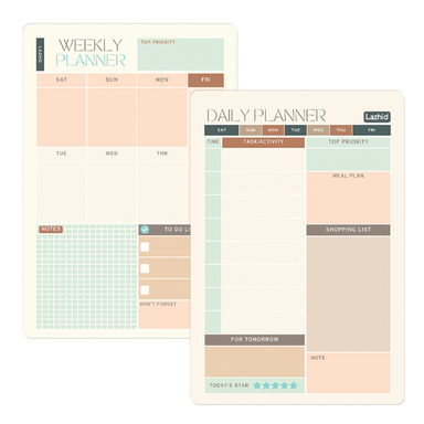 مگنت یخچال لاژید مدل پلنر روزانه و هفتگی کد MGNT081 سایز 20×30 سانتی متر بسته 2 عددی