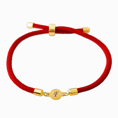 دستبند طلا 18 عیار دخترانه وی وی گلد گالری مدل حرف F کد RS2215