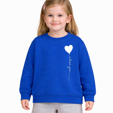 سویشرت دخترانه مدل قلب رنگ آبی