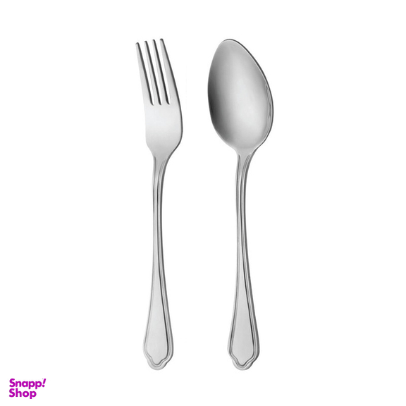 سرویس قاشق و چنگال 12 پارچه ناب استیل مدل ونیز مات