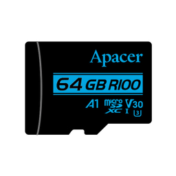 کارت حافظه microSDXC اپیسر مدل V30 A1 کلاس 10 استاندارد UHS-I U3 سرعت 100MBps ظرفیت 64 گیگابایت به همراه آداپتور SD