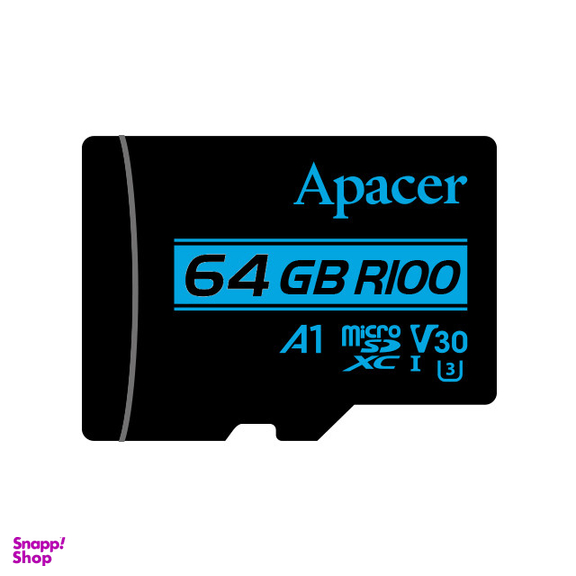 کارت حافظه microSDXC اپیسر مدل V30 A1 کلاس 10 استاندارد UHS-I U3 سرعت 100MBps ظرفیت 64 گیگابایت به همراه آداپتور SD
