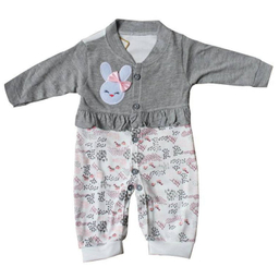 ست سرهمی و کلاه نوزادی مدل zoo رنگ طوسی