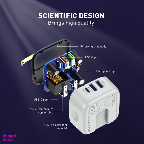 شارژر دیواری الدینیو مدل A3513Q به همراه کابل usb-c