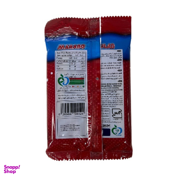 پاستیل نواری با طعم کولا مارابو وزن 100 گرم بسته 6 عددی