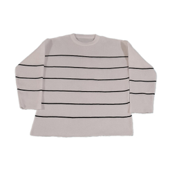 ژاکت زنانه بافت مدل راه راه رنگ سفید