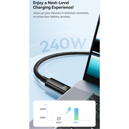 کابل تبدیل USB-C بیسوس مدل (TUNGSTEN GOLD (240W طول 2 متر