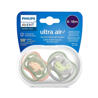 پستانک الترا ایر 18-6 ماه اونت کد SCF085/60 طرح نهنگ و لاک پشت