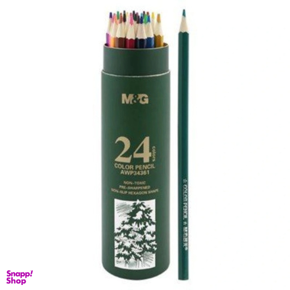 مداد رنگی 24 رنگ ام اند جی کد 12346